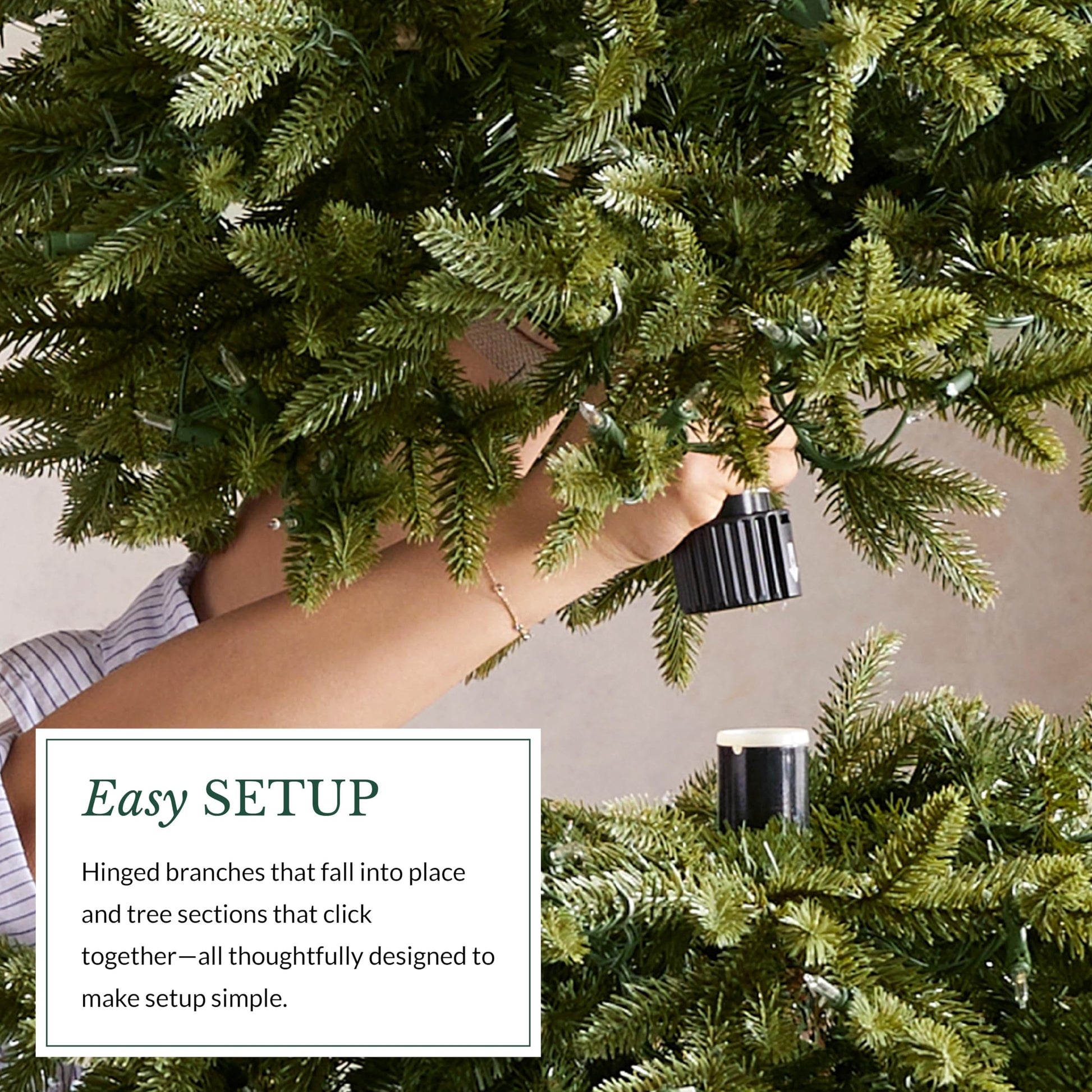 Balsam Hill Stratford Spruce - Slim Artificial Christmas Tree with True Needle Foliage & Premium Stand for Small Spaces, Unlit, 6ft 6in - Medaid International