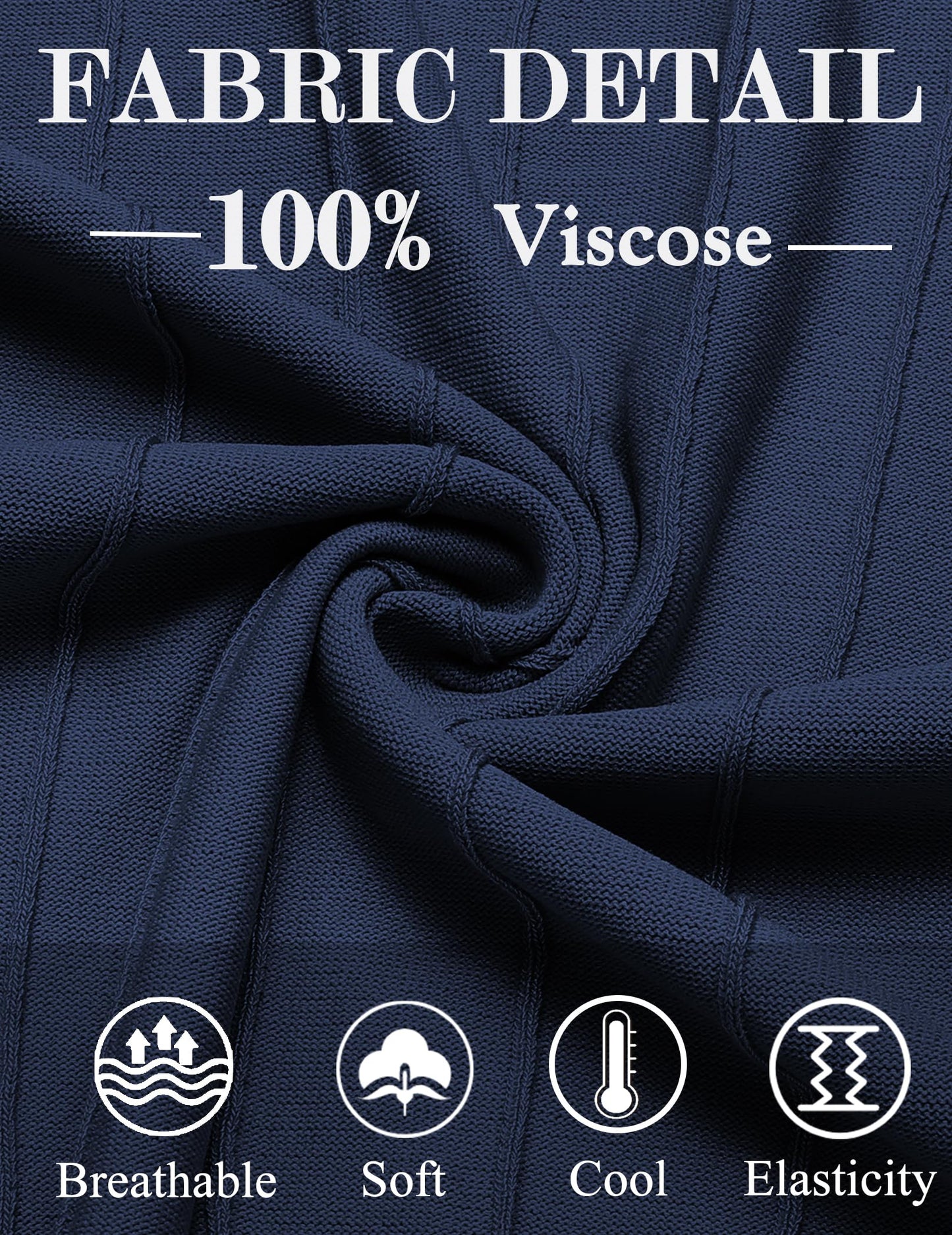 COOFANDY Mens Shirts Casual Short Sleeve Crewneck Sweater Knitted T Shirts Formal Summer Shirts Navy Blue - Medaid International