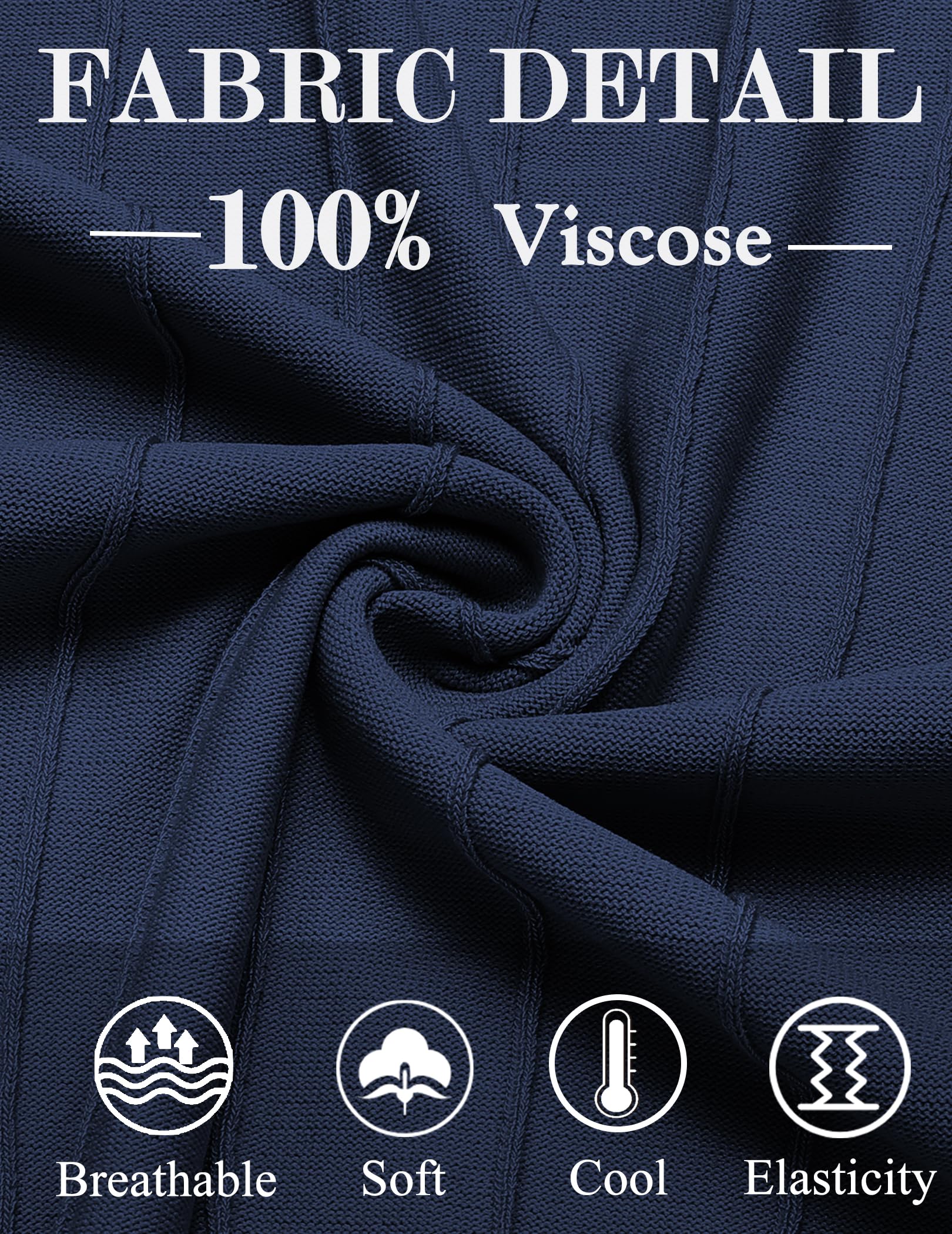 COOFANDY Mens Shirts Casual Short Sleeve Crewneck Sweater Knitted T Shirts Formal Summer Shirts Navy Blue - Medaid International