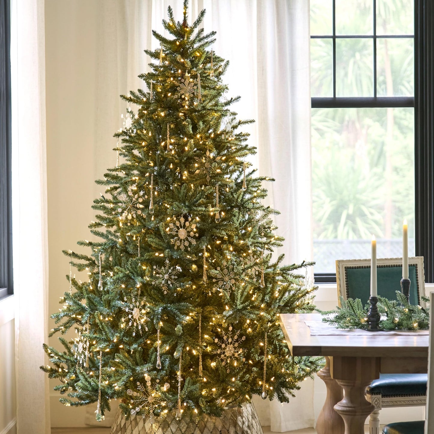 Balsam Hill 7.5 ft Unlit Classic Blue Spruce - Artificial Christmas Tree with 2,960+ Tips, Premium Stand & Easy Assembly for Indoor Holiday Decorating - Medaid International