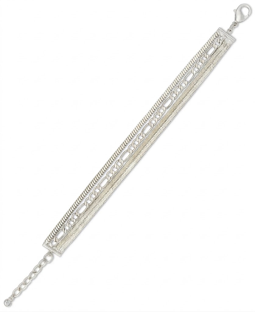 On 34th Women's Silver Multi-Row Bracelet, 7" + 1" Extender Bracelet | On 34th In Lebanon