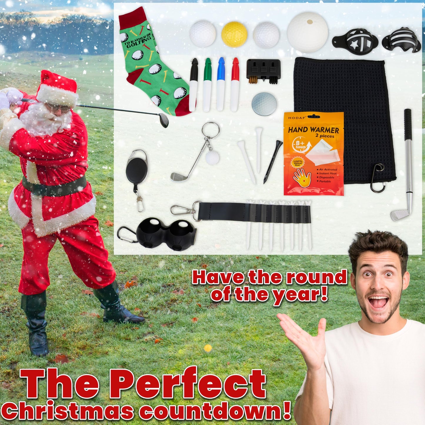 KreativeKraft Golf Advent Calendar 2025 for Men Adults Christmas Countdown Calendar 24 Mini Golf Surprises Socks Novelty Fun Gifts Dad Lovers - Medaid International