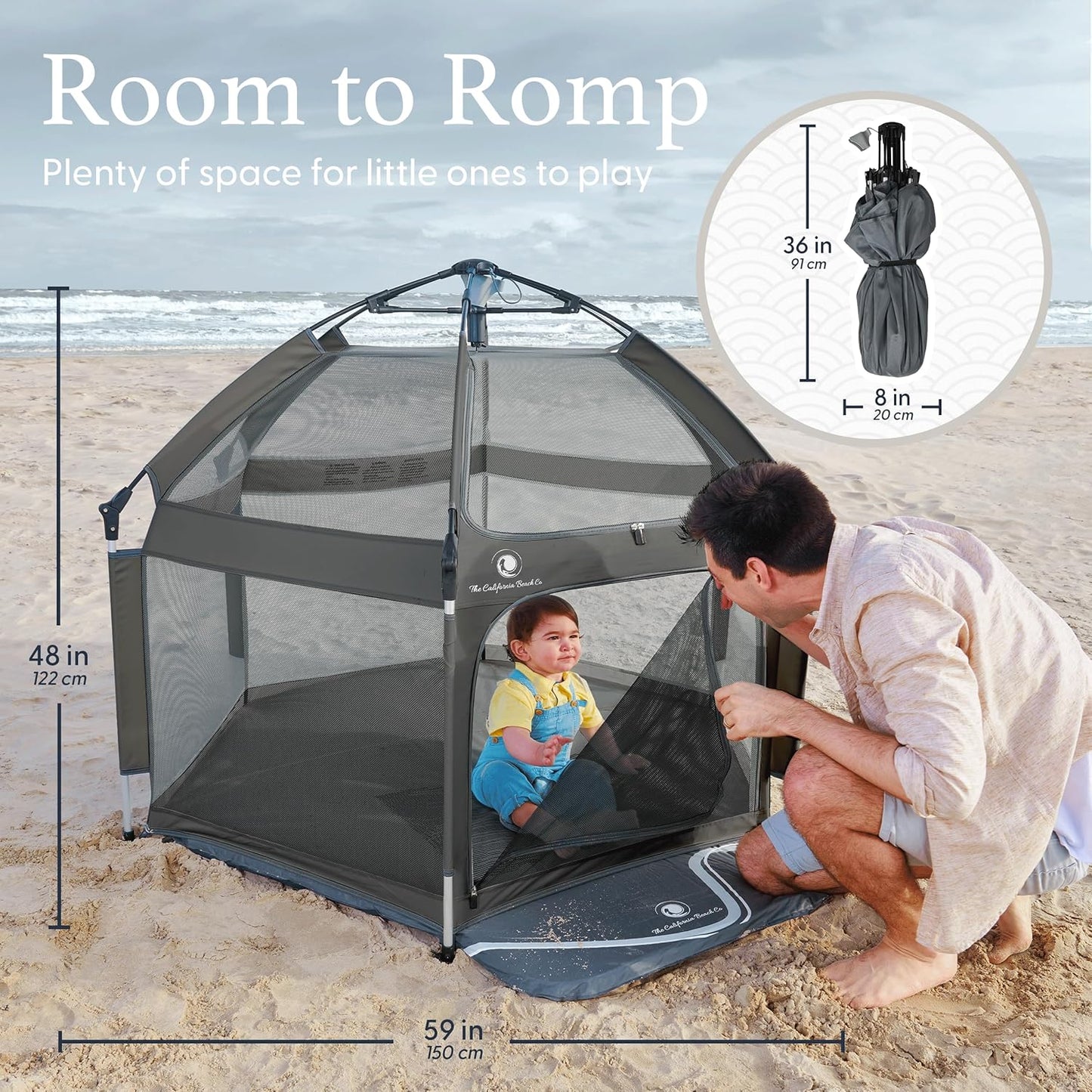Portable Baby & Toddler Playpen with Canopy and Travel Bag