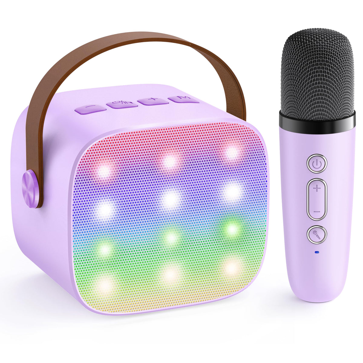 Karaoke Machine for Kids, Portable Bluetooth Speaker with 2 Wireless Microphones,18 Pre-Loaded Songs, Birthday for 3 4 5 6 7 8 + Year Old Boys Toys - MULTICOLOR