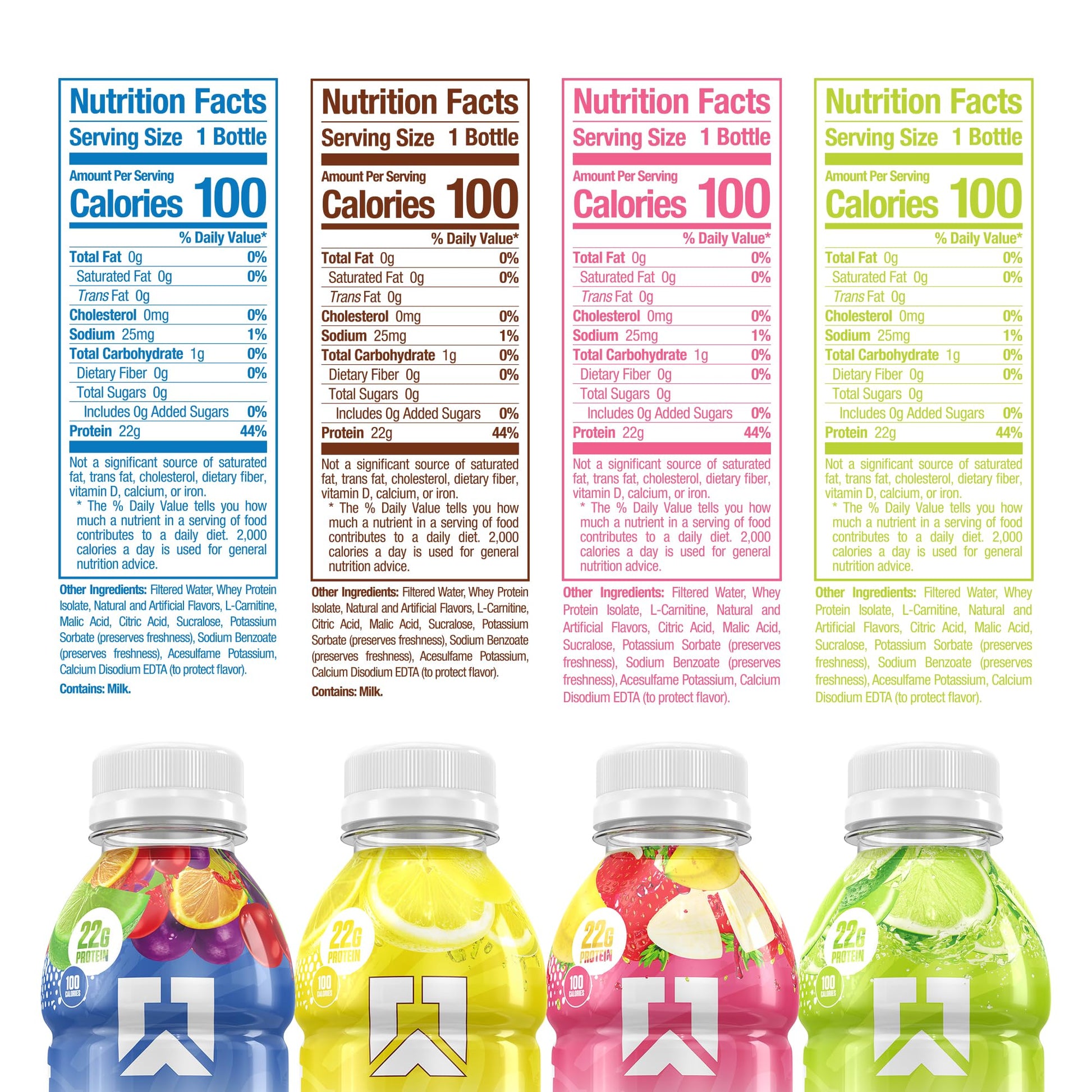 RYSE Clear Protein Drink - Variety Pack - 100 Calories, 22g Whey Isolate Protein Shake, Sugar-Free, 0g Fat & Lactose-Free - Refreshing Ready-to-Drink Beverage - 16.9 fl oz Bottles (12-Pack) - Medaid International
