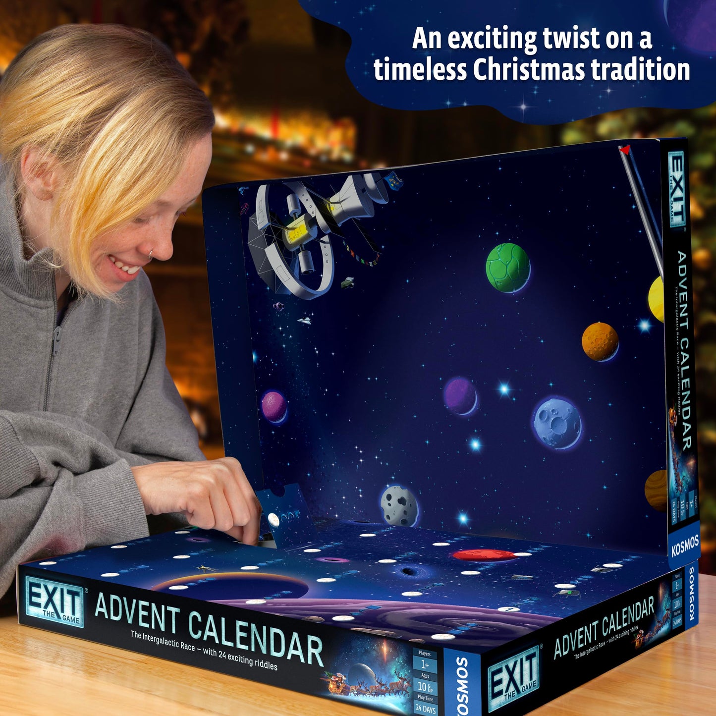 EXIT: The Game - Advent Calendar - The Intergalactic Race | Holiday Escape Room | 24 Days of Riddles | Christmas Traditon | Space Game - Medaid International