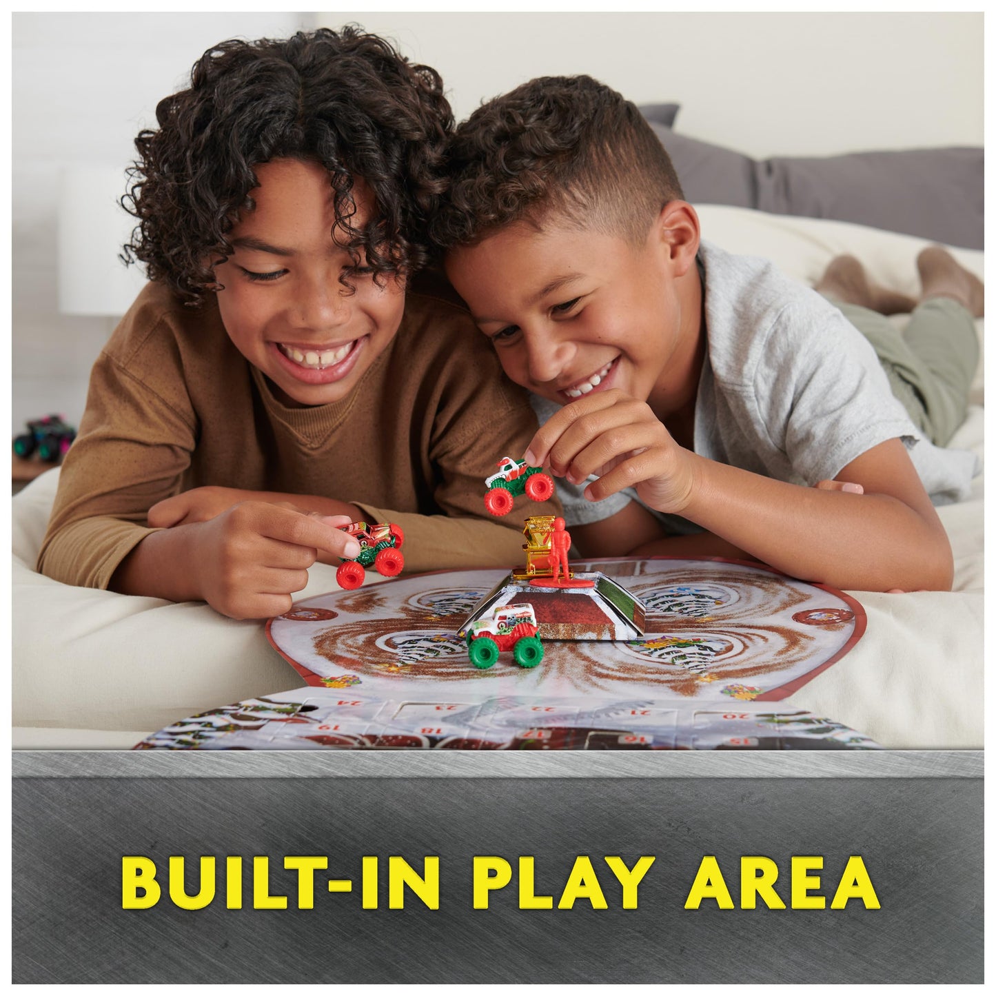 Monster Jam Mini Holiday Advent Calendar, 24 Days of Mini Monster Trucks and Accessories, 1:87 Scale, Kids Toys for Boys and Girls Ages 3 and up - Medaid International