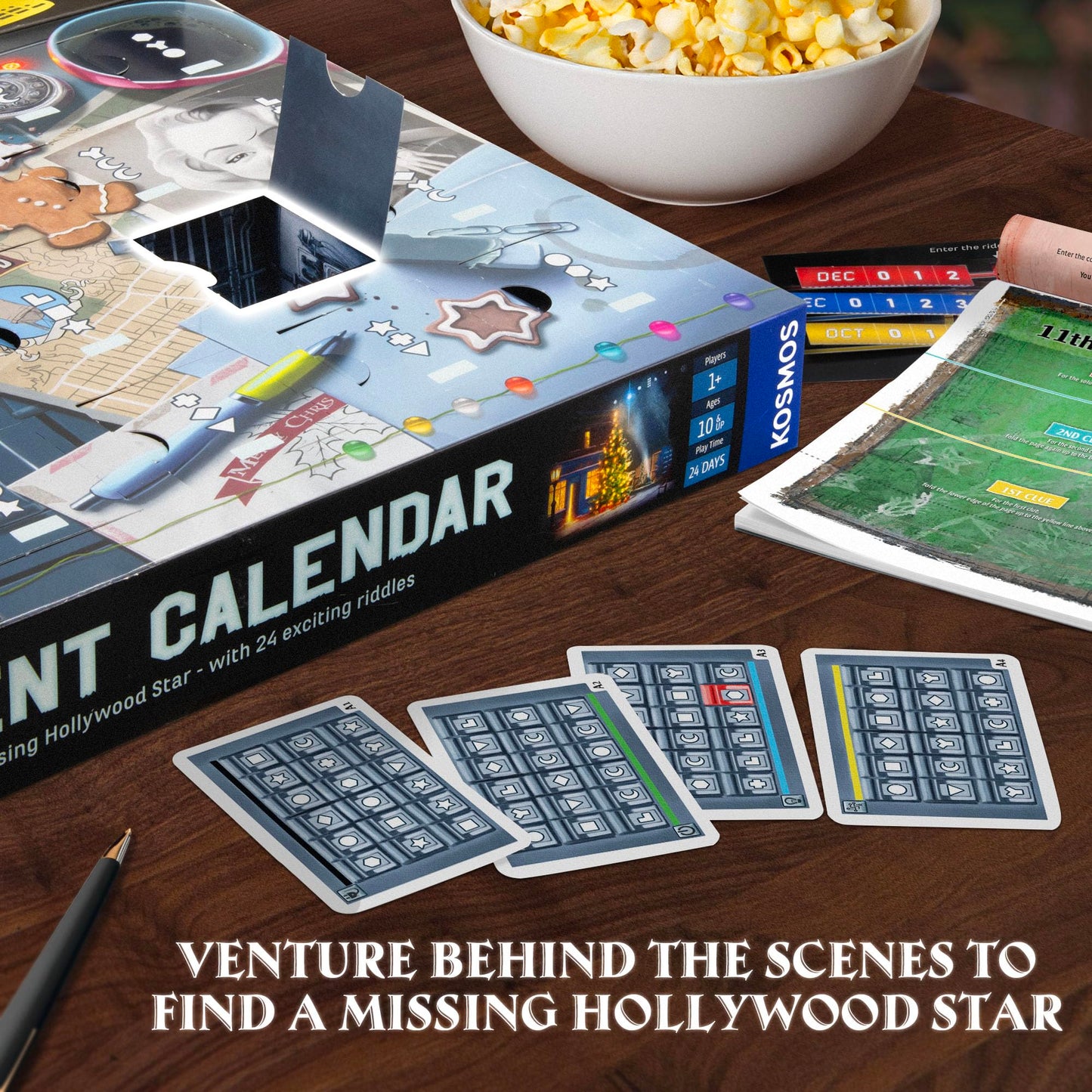 EXIT: The Game - Advent Calendar - The Missing Hollywood Star | Christmas | Calendar | Advent | Mystery Game | Family Activity | Ages 10+ - Medaid International