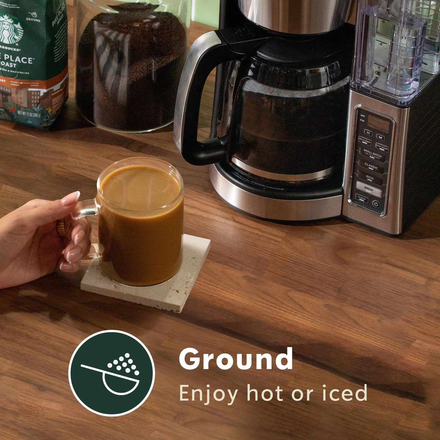 Starbucks Ground Coffee, Dark Roast Hot or Iced Coffee, Morning Joe, Six 12 oz Bags