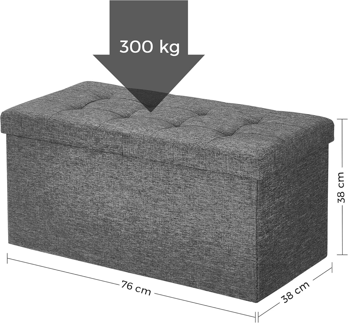 SONGMICS Bench with Storage Space LSF46GYZ