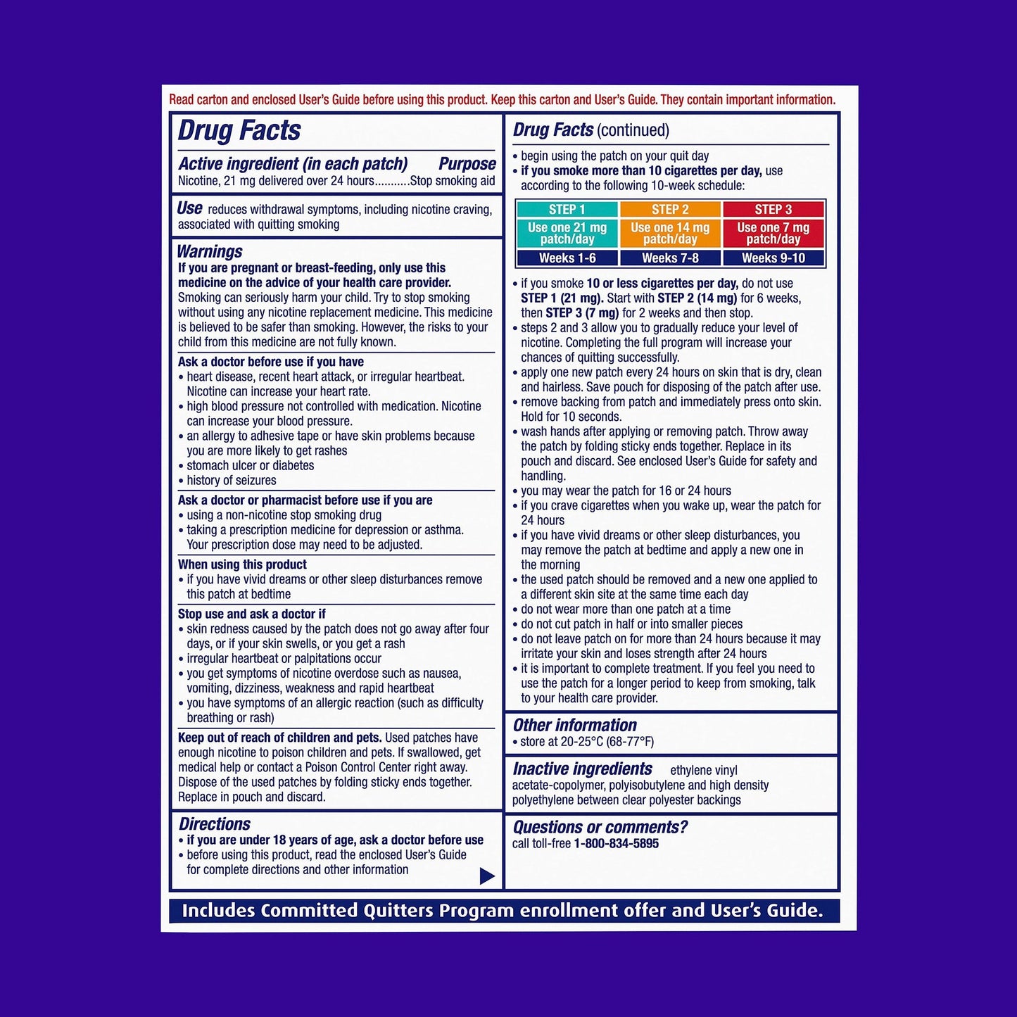 NicoDerm CQ Step 1 Nicotine Patches to Quit Smoking, 21 mg, Stop Smoking Aid, 14 Count - Medaid International