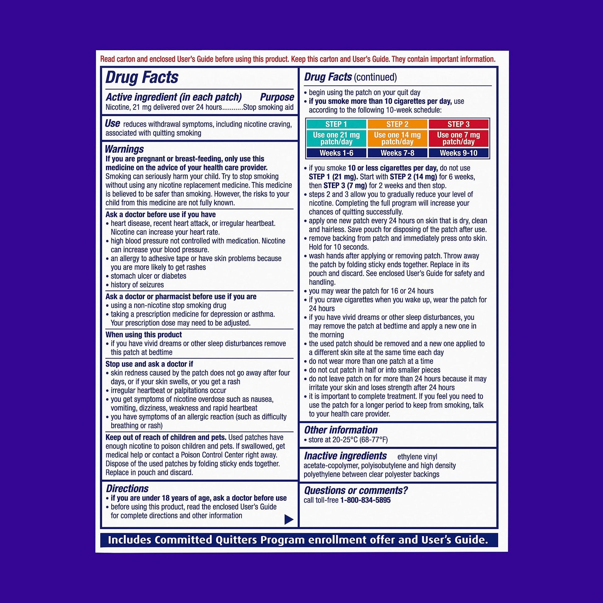 NicoDerm CQ Step 1 Nicotine Patches to Quit Smoking, 21 mg, Stop Smoking Aid, 14 Count - Medaid International