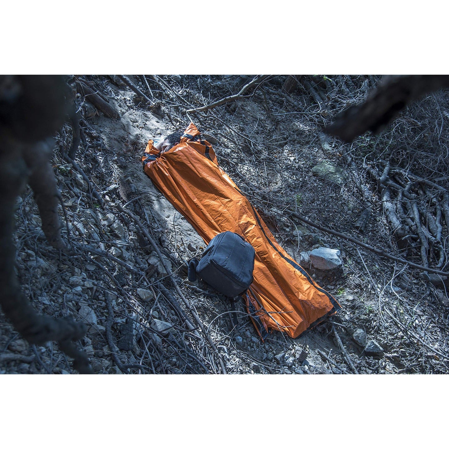 SE Survivor Series Orange Emergency Sleeping Bags with Drawstring Carrying Bags (2-Pack) - EB122OR-2