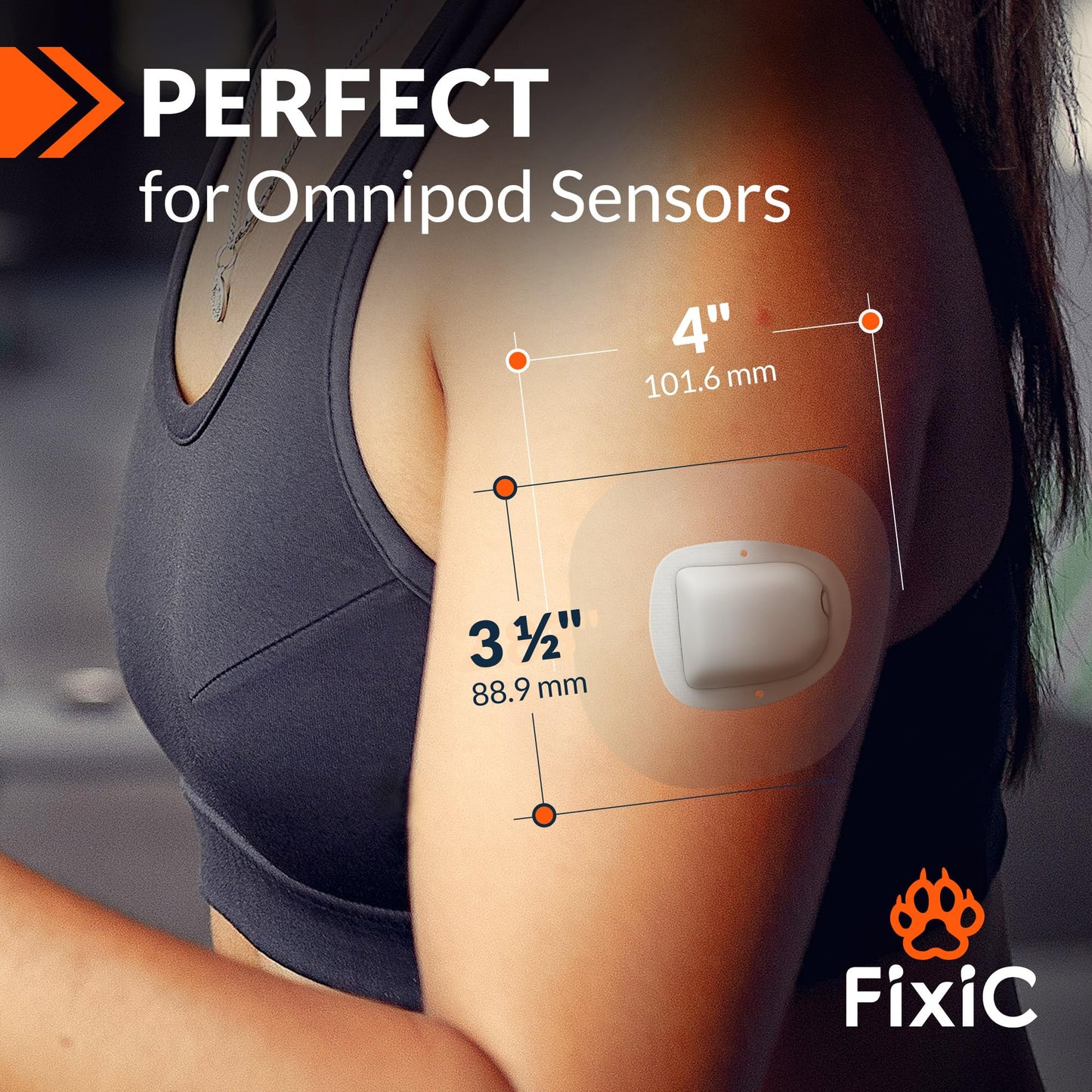Fixic - 25 Pack - Adhesive Patches - Perfect for Omnipod - The Best Waterproof Adhesive Covers for Omnipod Sensors - Pre-Cut Back Paper - Long Fixation for Your Sensor! (Transparent) - Medaid International