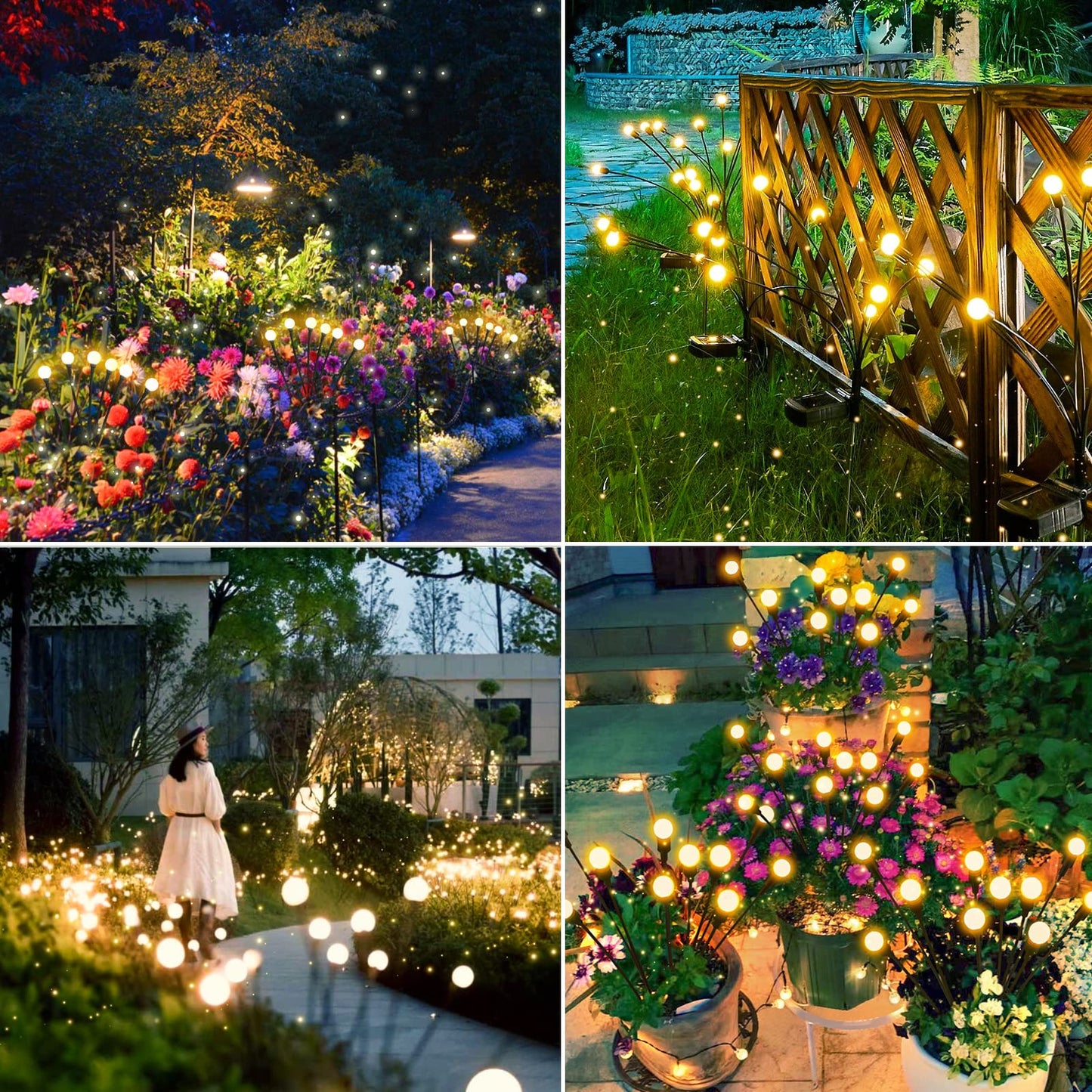 Brightever Upgraded Solar Swaying Garden Lights, Firefly Landscape Stake Lights with Highly Flexible Copper Wire, 2 Packs - Medaid International
