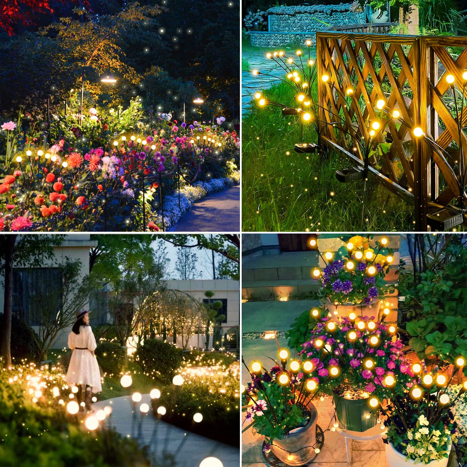 Brightever Upgraded Solar Swaying Garden Lights, Firefly Landscape Stake Lights with Highly Flexible Copper Wire, 2 Packs - Medaid International