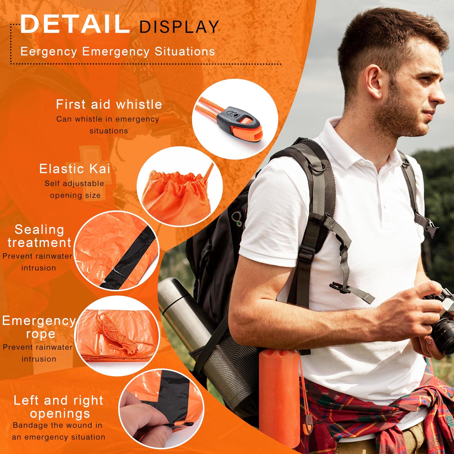 SunHalo Gear Emergency Survival Tent Shelter, 1 or 2 Person Emergency Tent with Emergency Whistle Emergency Shelter,Life Tube Tent for Camping,Hiking, Backpacking