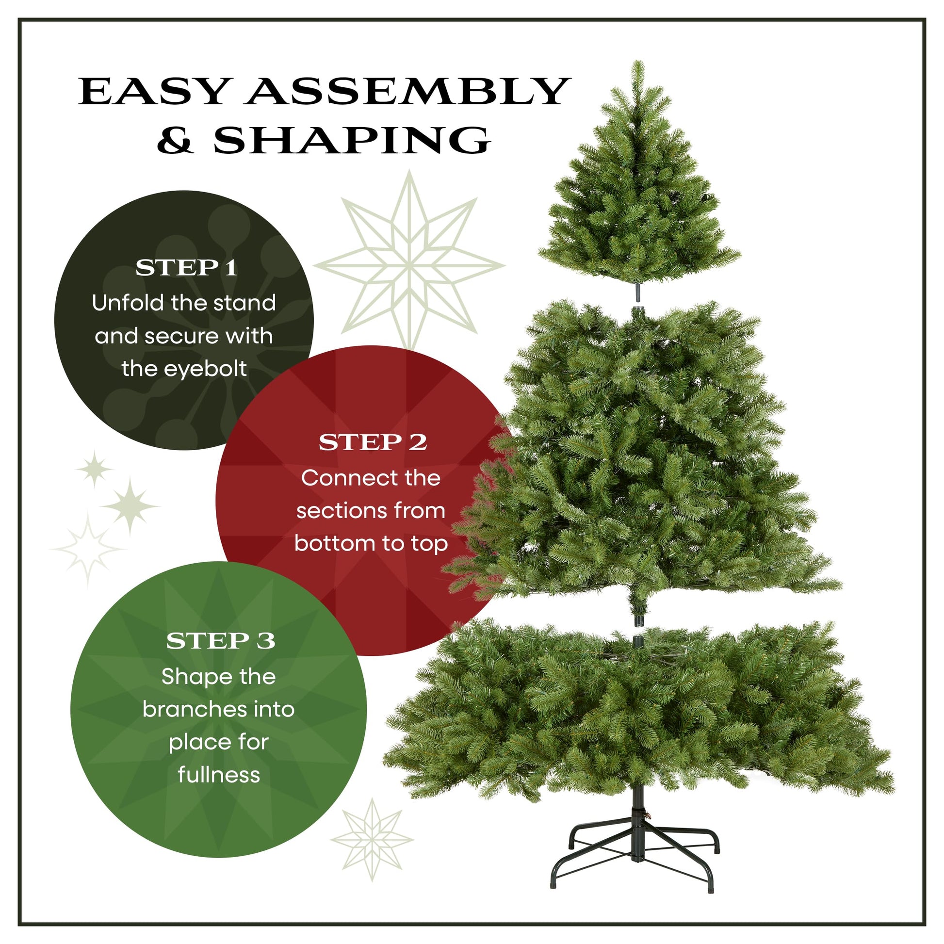 National Tree Company 7.5 ft Unlit Kingswood Fir Slim Artificial Christmas Tree, 1,075 Tips, Includes Stand, Green - Medaid International