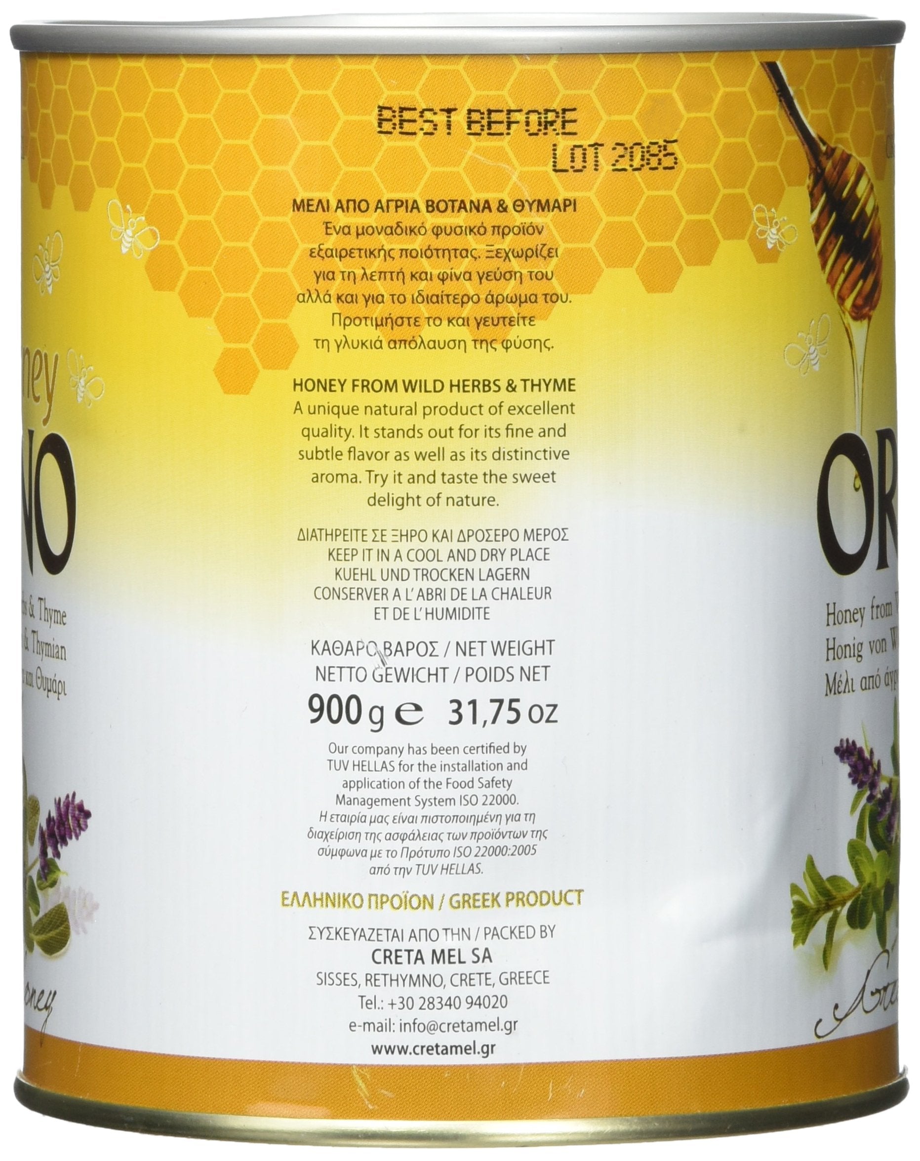 Honey with Thyme, Orino, 900g can - Medaid International
