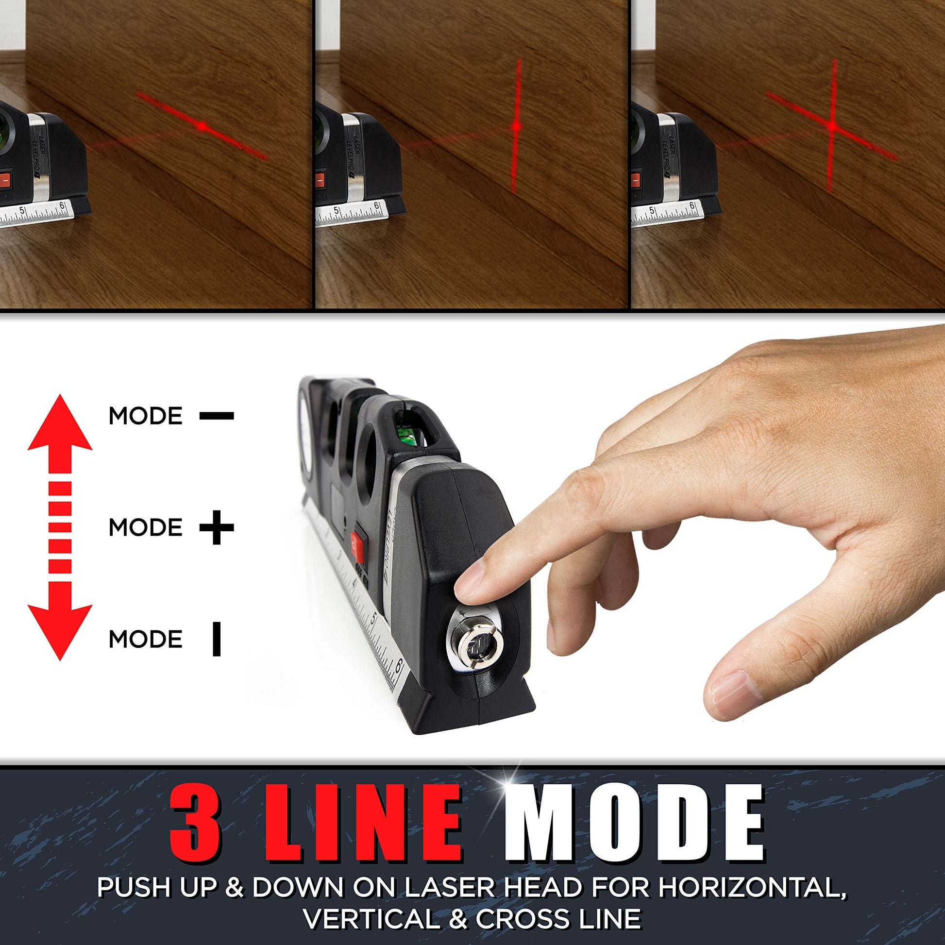 Ofircreation Stud Finder & Multifunction Device (Laser Level line, Leveler, Metric Ruler) - Stud Finder Wall Scanner With Laser Level Can Be Used as Pictures Hanging Tool and Ruler - Medaid International