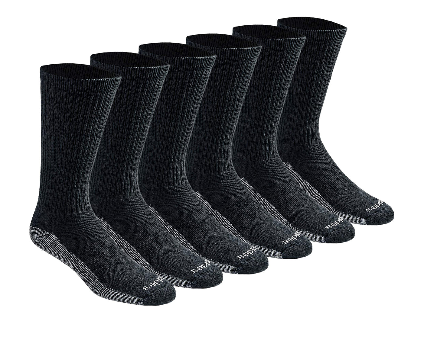 Dickies Men's Dri-tech Original Moisture Control Crew Socks Multipack, Black (6 Pairs), Shoe Size: 6-12, Pack of 6 - Medaid International