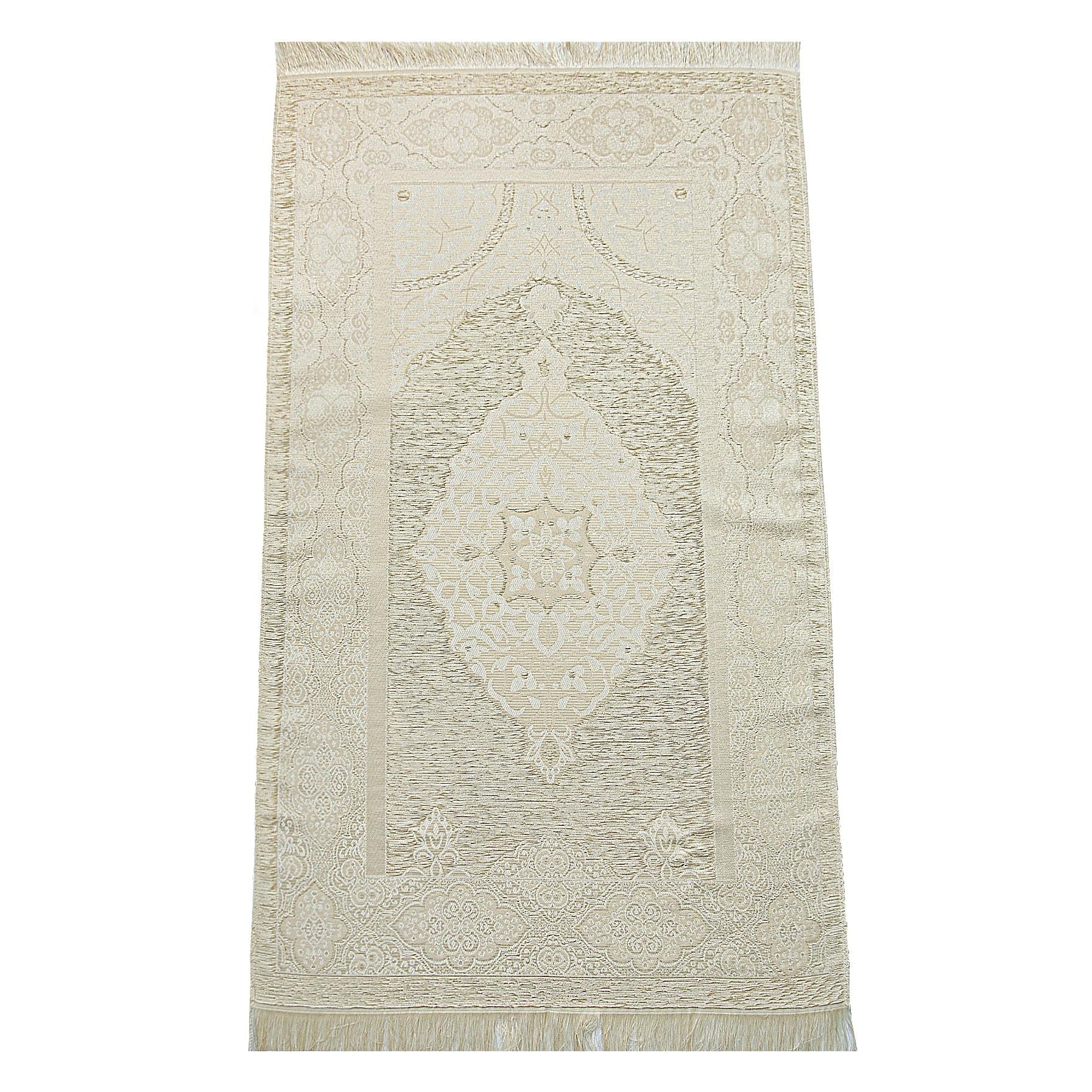 ihvan online Prayer Gift Set for Hajj and Umrah, Muslim Prayer Rug, Prayer Mat, Beads Taasbih, Holy Quran Translated French, Praying Mat, Islamic Gift Set for Ramadan & Eid, White - Medaid International