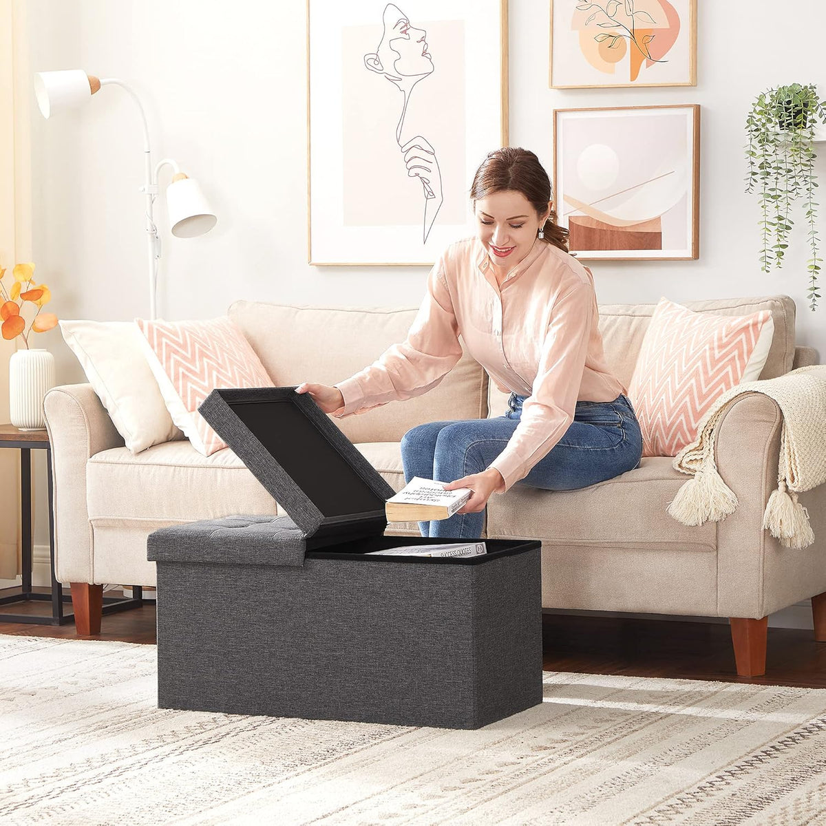 SONGMICS Bench with Storage Space LSF46GYZ