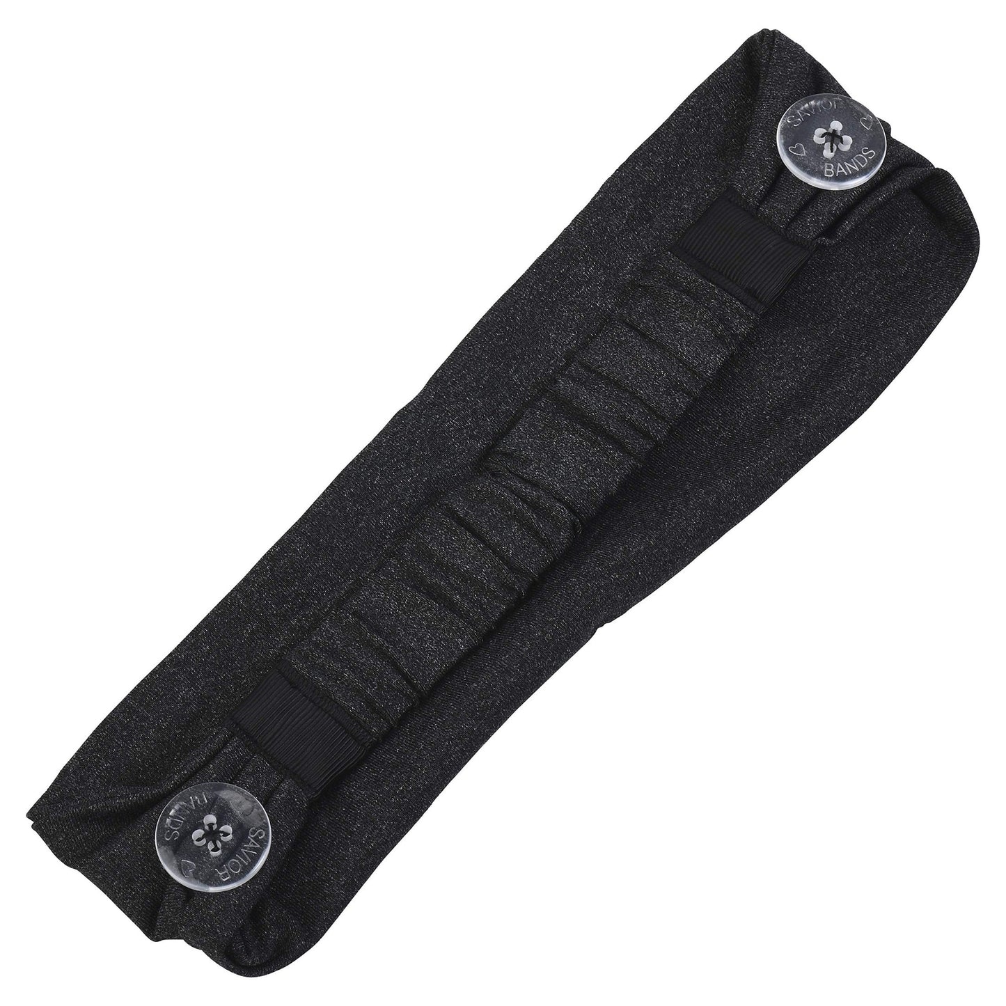 Three Little Tots Savior Band headbands with buttons for mask for nurses, going out to the gym, grocery store or other places to protect your ears (Dark Gray) - Medaid International