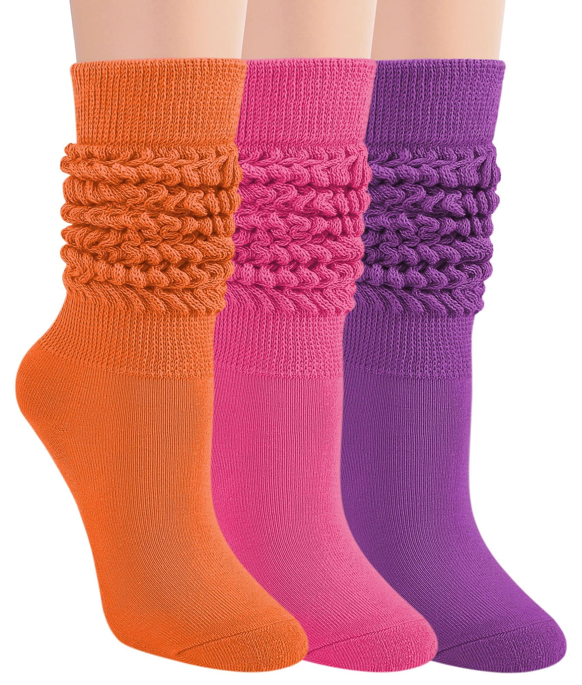 Slouch Socks Women Knee High Scrunch Socks for Women Pack of 3