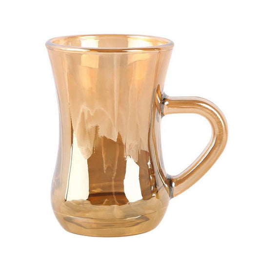6 PCS Gold Turkish Tea Glasses Set