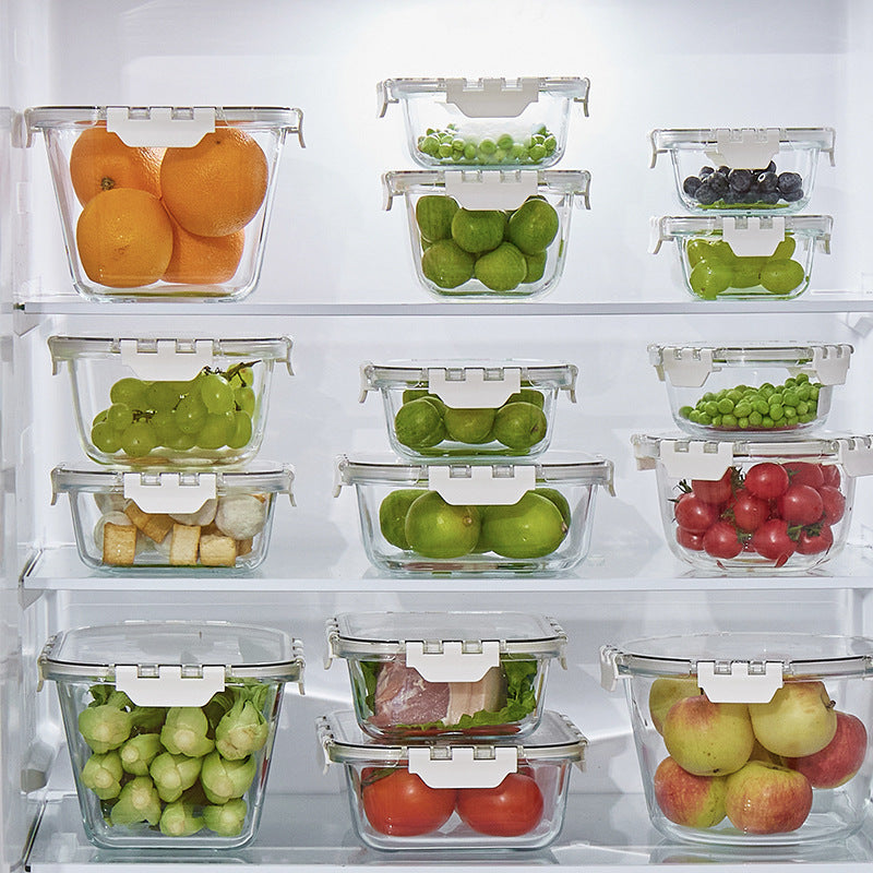 630ml Borosilicate Rectangle Glass Food Storage Container With Microwave, Freezer &amp; Dishwasher Safe NFH-77309