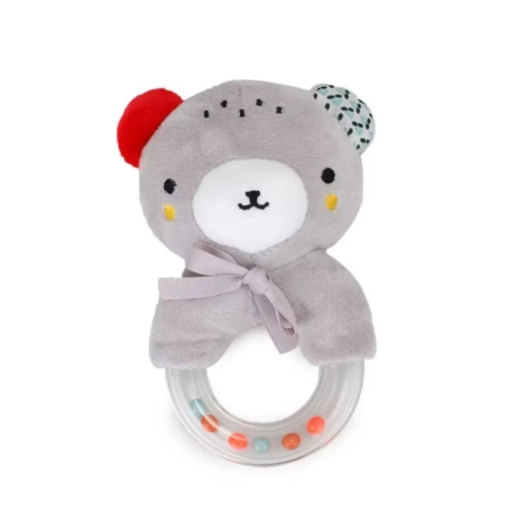 Tumama Kids - Soft Plush - Baby Hnaging Rattle - Red Hat Bear