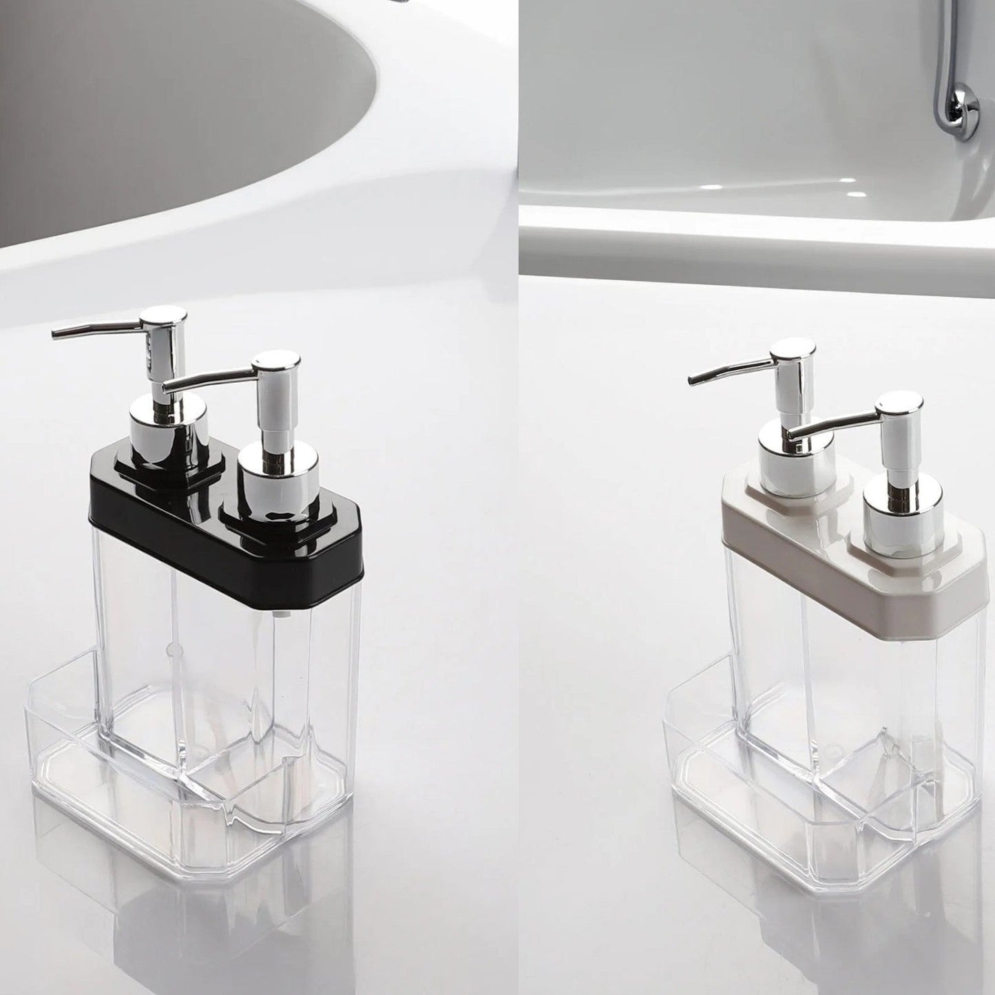 Double Liquid Soap Dispenser with Sponge Holder