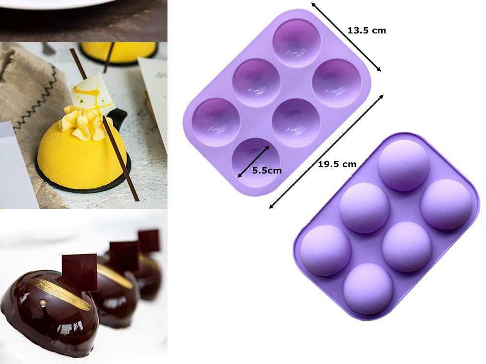 Silicone Small Sphere Mold 6 cavities