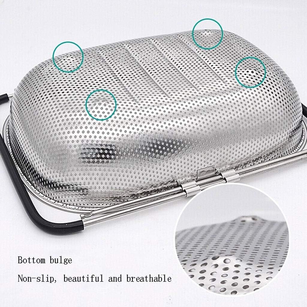 Danny Home Stainless Steel Colander Expandable Strainer Fine Mesh Basket 34cm