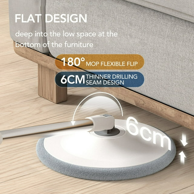 Circle Round Microfiber Floor Mop and Bucket Set ‚Äì 180¬∞ Rotating Mop Head with Round Bucket & Adjustable Handle - Medaid International