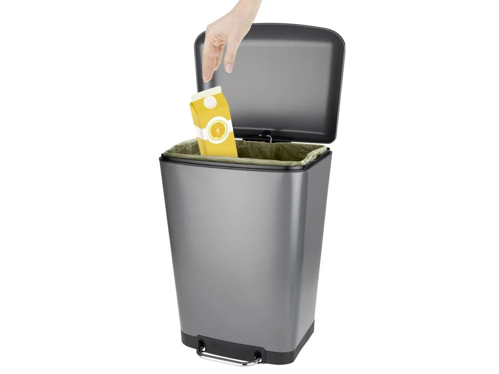 Pedal Bin Studio, Easy-Close, Gray 30 liters by Wenko -Germany