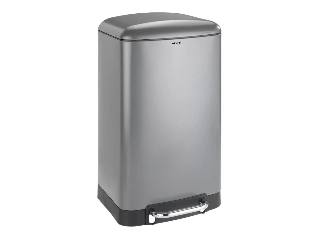 Pedal Bin Studio, Easy-Close, Gray 30 liters by Wenko -Germany