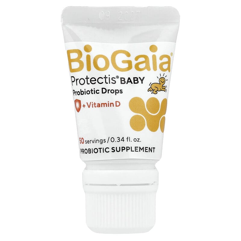 BioGaia Baby Probiotic Drops - Colic & Gas Relief + Vitamin D, 50-Day Supply, Safe for Newborns, Reduces Crying, Fussing, Colic, Gas, Spit-ups & Constipation, No allergens, dairy or soy