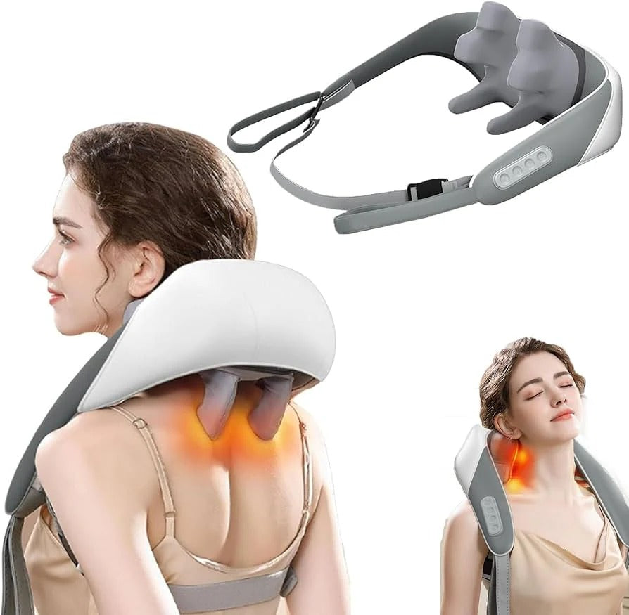 Rechargeable Neck Massager with Heat – 5D Deep Tissue Relief