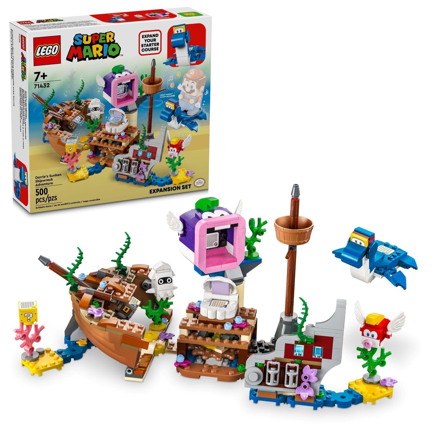 Super Mario   Dorrie's Sunken Shipwreck Adventure Expansion Set, 500 pcs - Medaid International