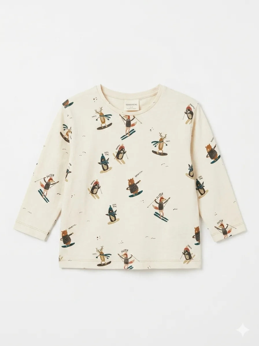 Zara Boy's Beige Printed Blouse | Zara In Lebanon
