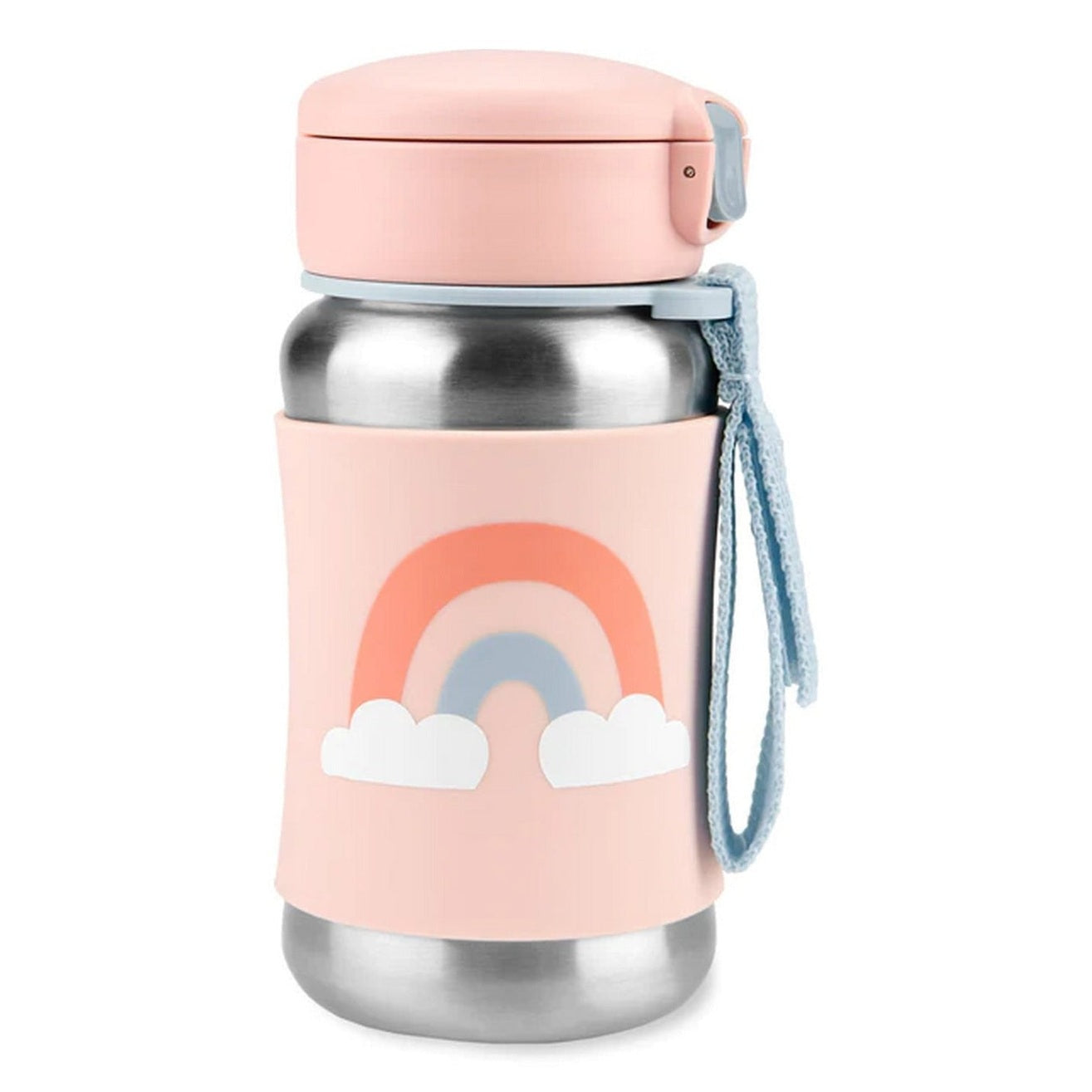 Stainless Steel Straw Bottle, Rainbow Design
