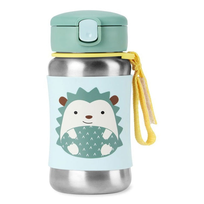 Zoo Stainless Steel Straw Bottle, Hedgehog