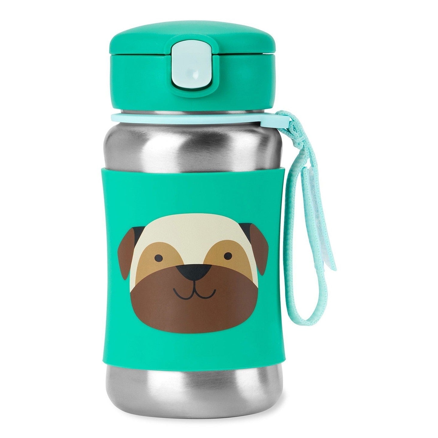 Stainless Steel Straw Bottle, Pug
