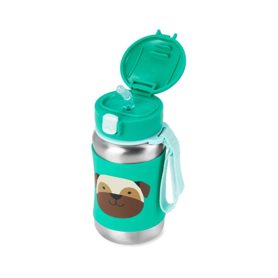 Stainless Steel Straw Bottle, Pug