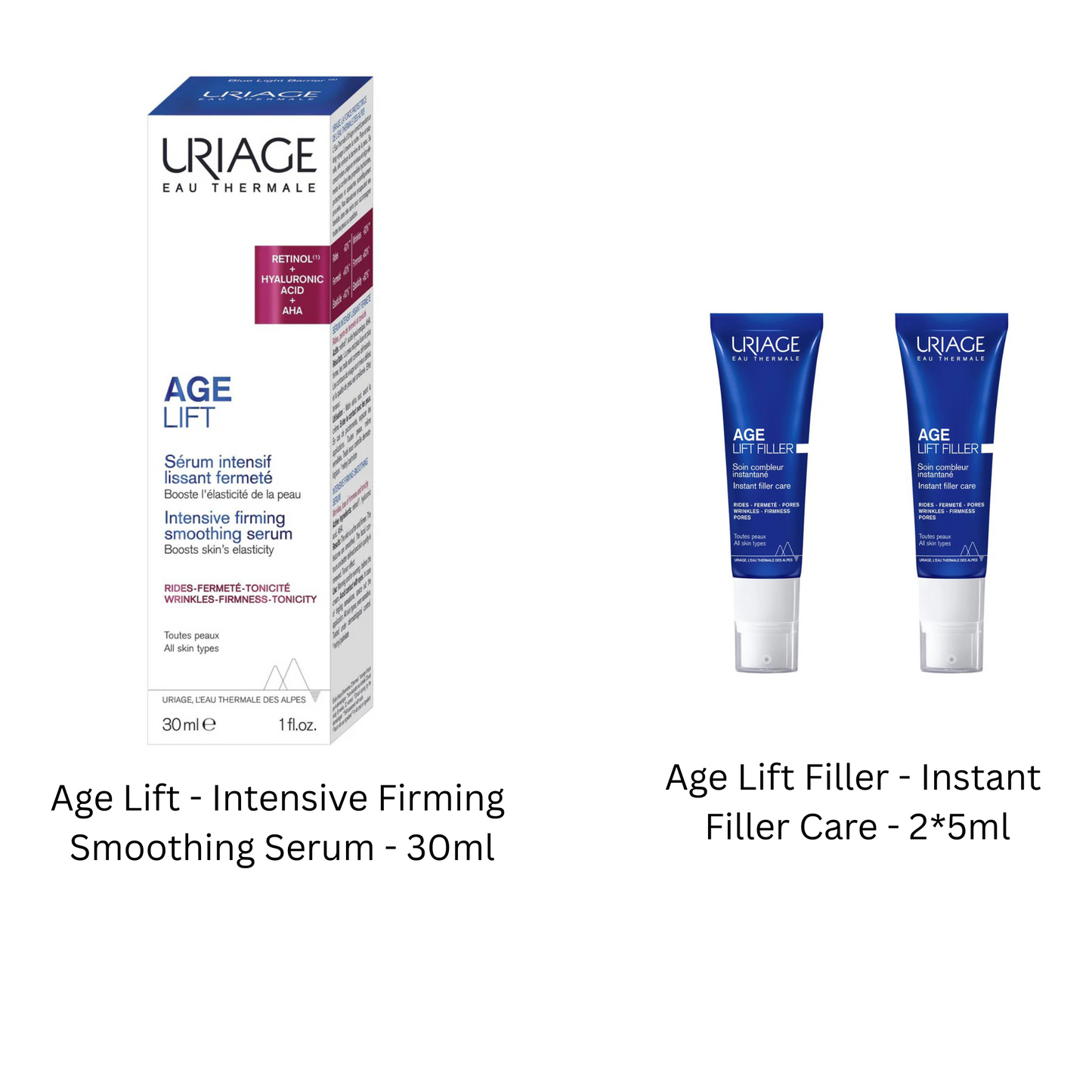 Uriage AGE LIFT INTENSIVE Serum - 30ml + FREE Eau Thermale - Water Sleeping Mask - Dehydrated Skin - 15ml