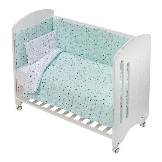 Interbaby duvet cover Tipi 140 cm cotton mint green 3-piece