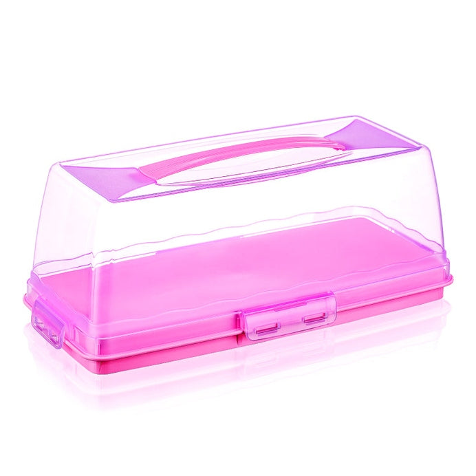 High Rectangular Pastry Carrier With Lid