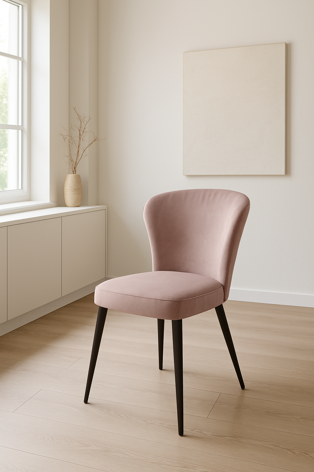 Norman Dining Chair Velvet Pink –  by Musterring